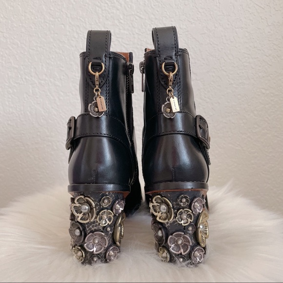 Coach moto boot with tearose in black - Picture 2 of 9